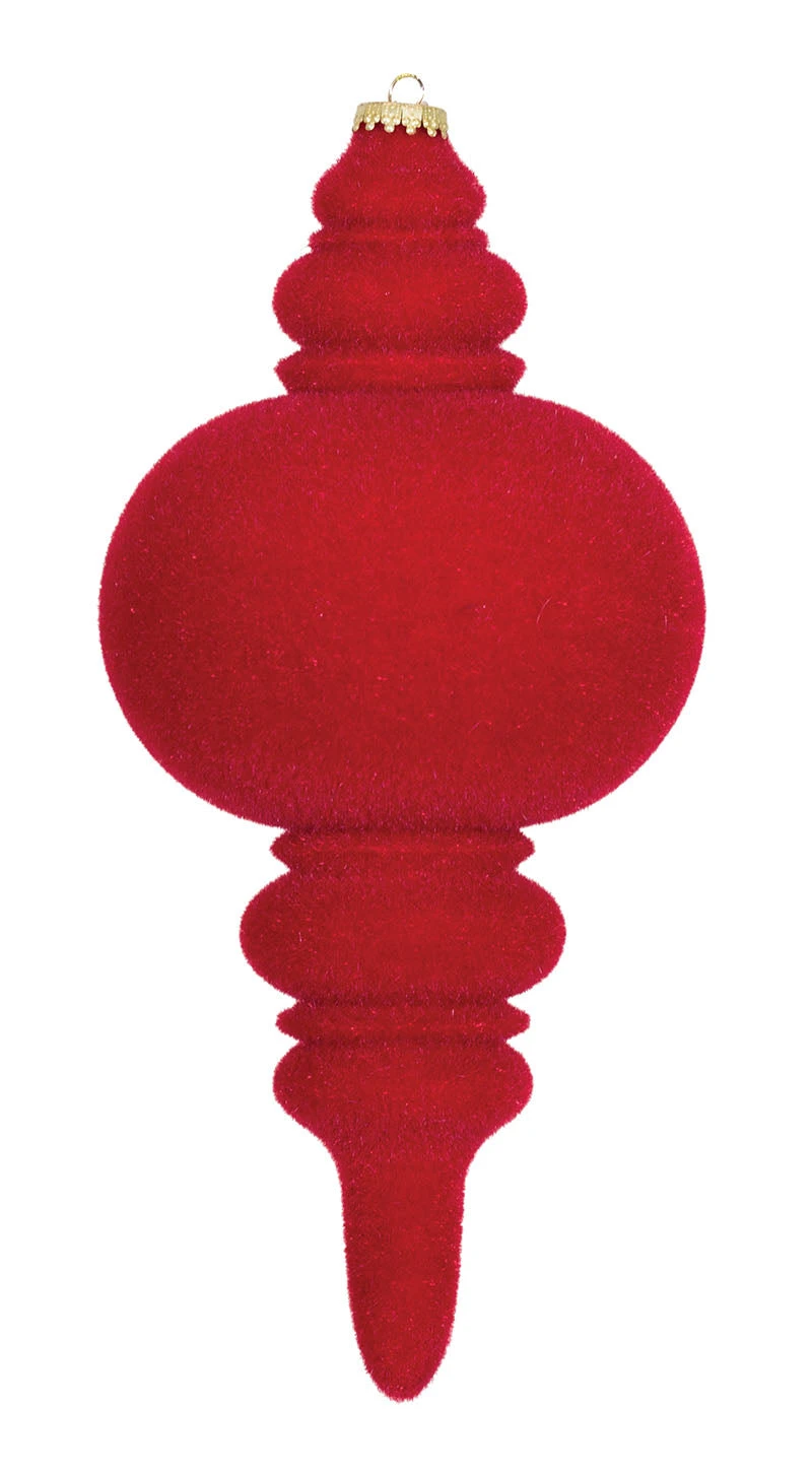 13" Flocked Finial Ornament (Set Of 4) 1 13" Flocked Finial Ornament (Set Of 4)