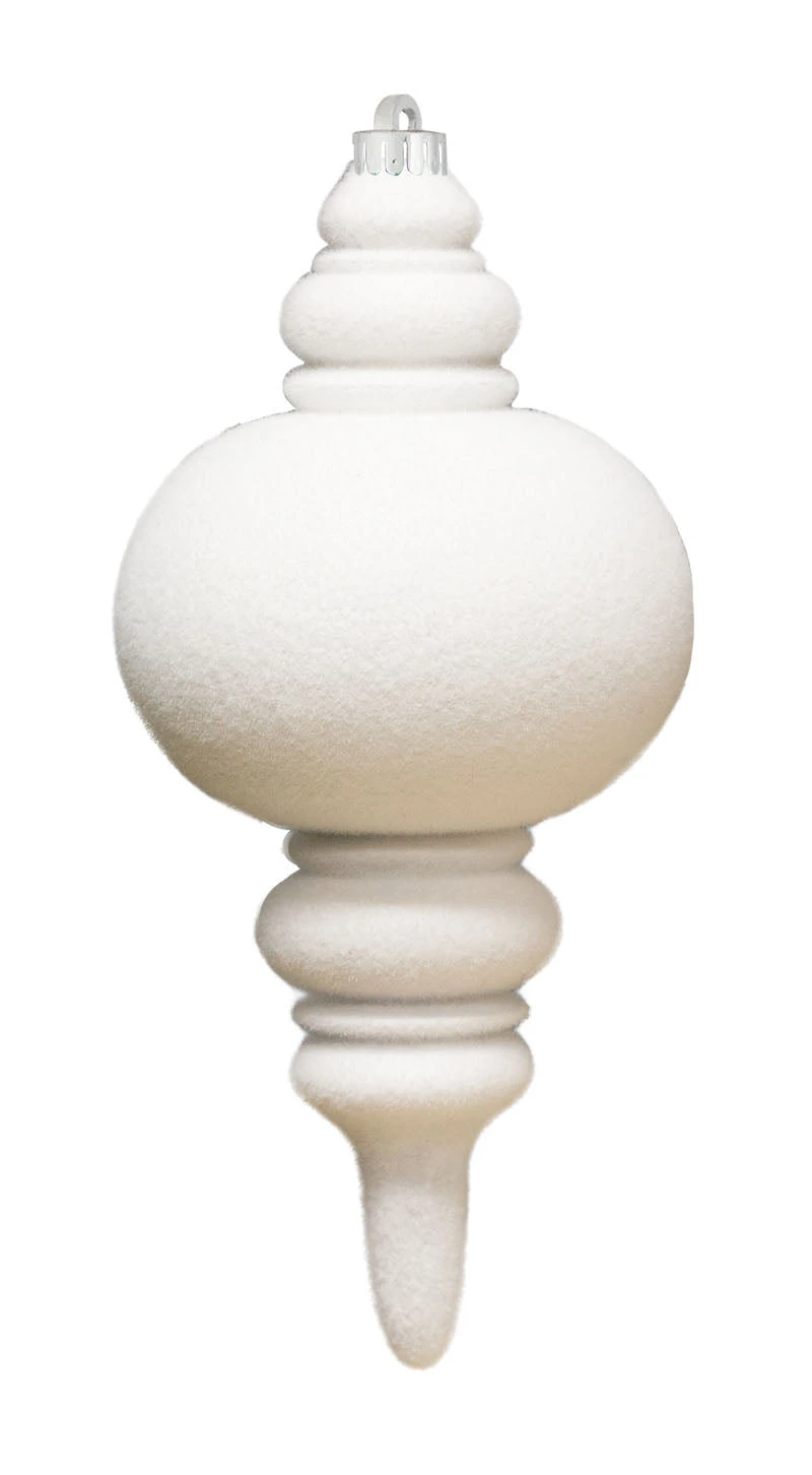 13" Flocked Finial Ornament (Set Of 4) 2 13" Flocked Finial Ornament (Set Of 4) - Image 2