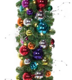Jewel Tone Unlit Decorated Garland - 14" Diameter (per Ft)