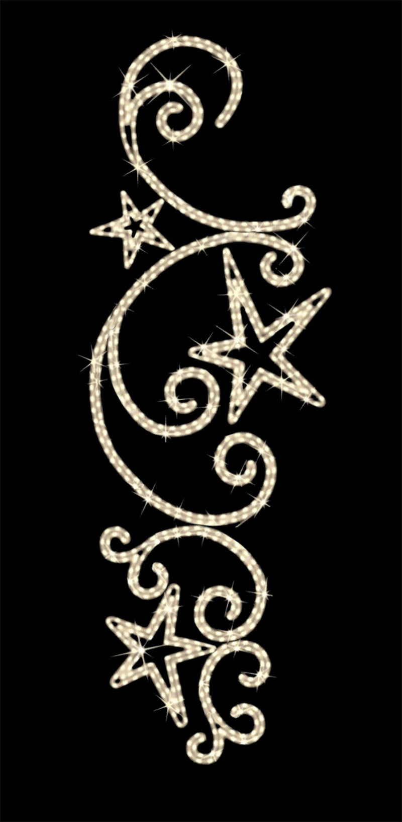 8' 2" LED Lit Elegant Stars Pole Mount 1 8' 2" LED Lit Elegant Stars Pole Mount