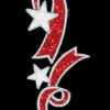 8' 2" LED Lit Falling Ribbon Stars Pole Mount