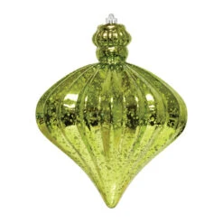 6.5" Commercial Jewel Shaped Mercury Ornament (Set Of 8) -Commercial Christmas Supply mercury jewel ornament light green