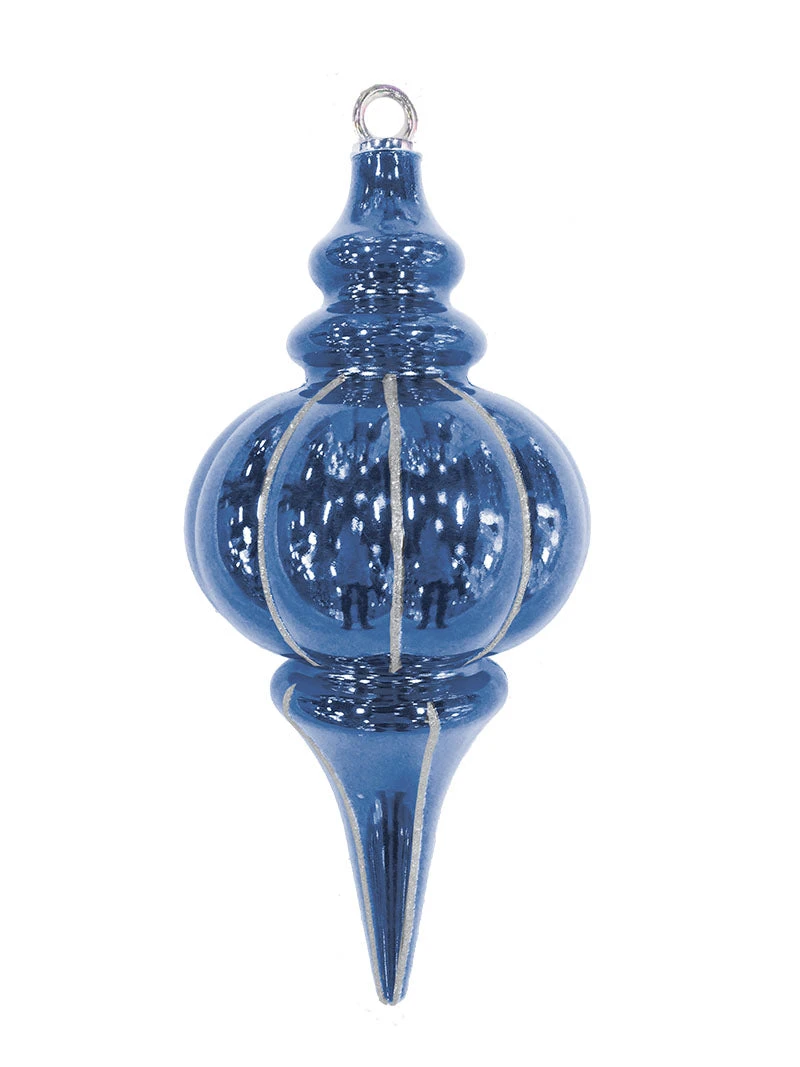 10.25" Striped Finial Ornament (Set Of 12) 2 10.25" Striped Finial Ornament (Set Of 12) - Image 2