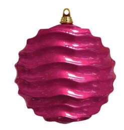 Commercial Wave Ornaments (Set Of 4) 3 Sizes -Commercial Christmas Supply wave ornament hot pink