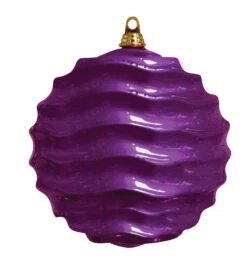 Commercial Wave Ornaments (Set Of 4) 3 Sizes -Commercial Christmas Supply wave ornament purple