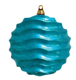 Commercial Wave Ornaments (Set Of 4) 3 Sizes -Commercial Christmas Supply wave ornament teal