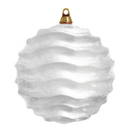 Commercial Wave Ornaments (Set Of 4) 3 Sizes -Commercial Christmas Supply wave ornament white